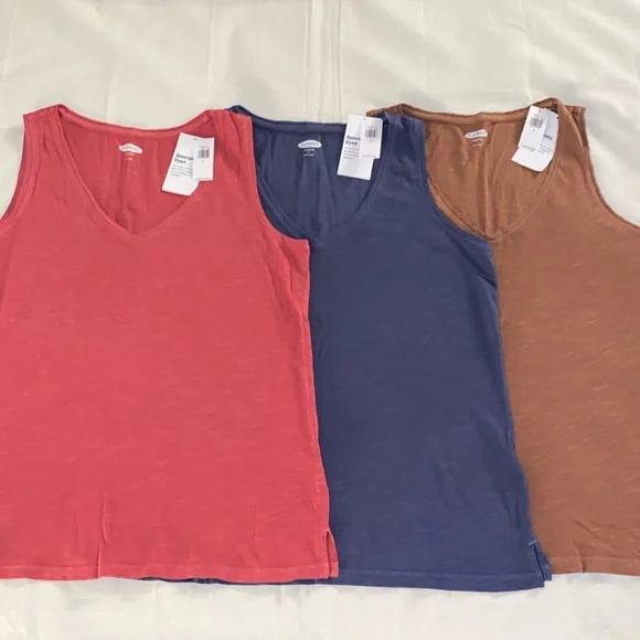 Old Navy Every Wear V-Neck Tanks - Set of 3 - Picture 1 of 16